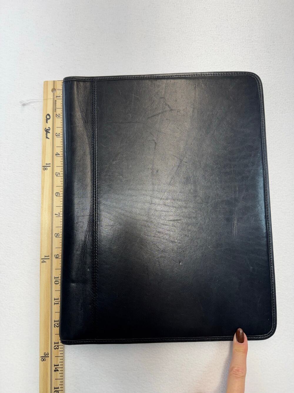 VTG Coach black leather bifold portfolio dark academia Whimsigoth 0069a3